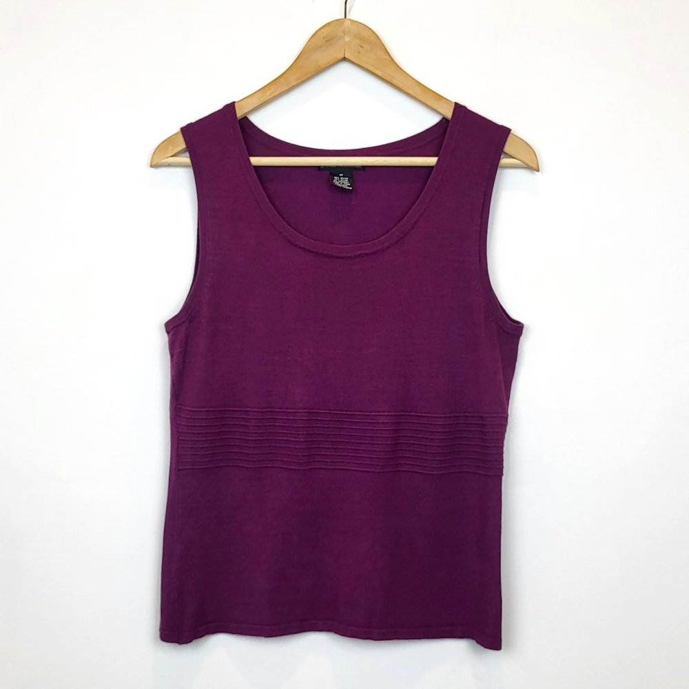 Linda Matthews Purple Shell and Cardigan Sweater Set, Size Medium, GUC - Picture 4 of 12